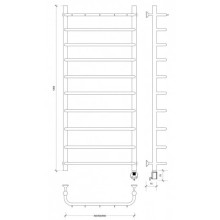 Полотенцесушитель электрический 1270х532 ТЭН правый Secado Мерида 1К 4603759408606