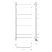 Полотенцесушитель электрический 1270х532 ТЭН левый Secado Мерида 1 4603759405896