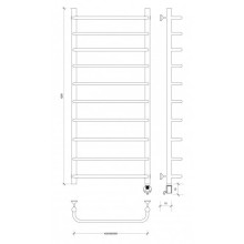 Полотенцесушитель электрический 1270х532 ТЭН правый Secado Мерида 1 4603759408576
