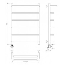 Полотенцесушитель электрический 870х632 ТЭН левый Secado Мерида 1СП 4603777452414