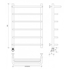 Полотенцесушитель электрический 870х632 ТЭН левый Secado Мерида 1СП 4603777452414