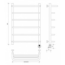 Полотенцесушитель электрический 870х432 ТЭН правый Secado Мерида 1СП 4603777452407