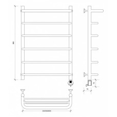 Полотенцесушитель электрический 870х432 ТЭН правый Secado Мерида 1СП 4603777452407