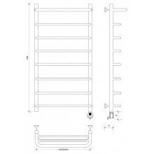 Полотенцесушитель электрический 1070х532 ТЭН правый Secado Мерида 1СП 4603759408637