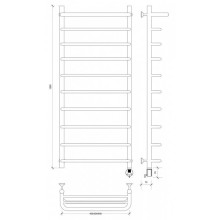Полотенцесушитель электрический 1270х532 ТЭН правый Secado Мерида 1СП 4603759408644
