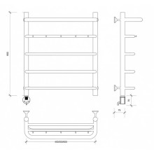 Полотенцесушитель электрический 670х532 ТЭН левый Secado Мерида 1КСП 4603759405995