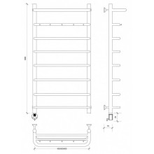 Полотенцесушитель электрический 1070х432 ТЭН левый Secado Мерида 1КСП 4603777452599