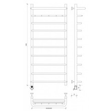 Полотенцесушитель электрический 1270х632 ТЭН левый Secado Мерида 1КСП 4603777452650