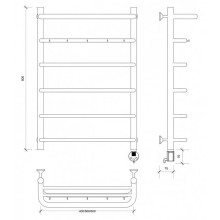 Полотенцесушитель электрический 870х632 ТЭН правый Secado Мерида 1КСП 4603777452582
