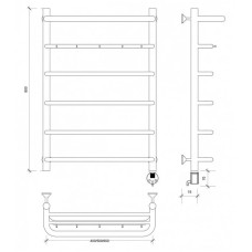 Полотенцесушитель электрический 870х632 ТЭН правый Secado Мерида 1КСП 4603777452582