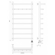 Полотенцесушитель электрический 1070х432 ТЭН правый Secado Мерида 1КСП 4603777452605