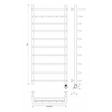 Полотенцесушитель электрический 1270х532 ТЭН правый Secado Мерида 1КСП 4603759408675