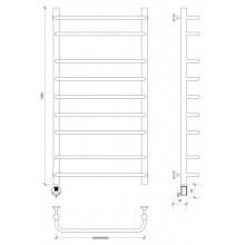Полотенцесушитель электрический 1070х532 ТЭН левый Secado Мерида 2 4603759402871
