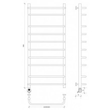 Полотенцесушитель электрический 1270х532 ТЭН левый Secado Мерида 2 4603759406053