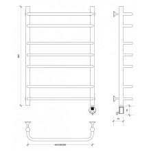 Полотенцесушитель электрический 870х632 ТЭН правый Secado Мерида 2  4603777452742
