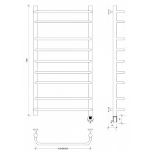Полотенцесушитель электрический 1070х532 ТЭН правый Secado Мерида 2 4603759408705