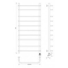 Полотенцесушитель электрический 1270х632 ТЭН правый Secado Мерида 2 4603777452827
