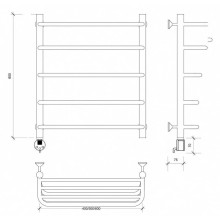 Полотенцесушитель электрический 670х432 ТЭН левый Secado Мерида 2СП 4603777452834