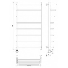 Полотенцесушитель электрический 1070х532 ТЭН левый Secado Мерида 2СП 4603759402918