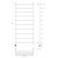 Полотенцесушитель электрический 1270х632 ТЭН левый Secado Мерида 2СП 4603777452971