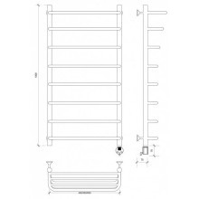 Полотенцесушитель электрический 1070х532 ТЭН правый Secado Мерида 2СП 4603759408743