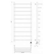 Полотенцесушитель электрический 1270х432 ТЭН правый Secado Мерида 2СП 4603777452964
