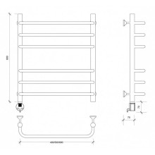 Полотенцесушитель электрический 670х432 ТЭН левый Secado Мерида 3 4603777452995