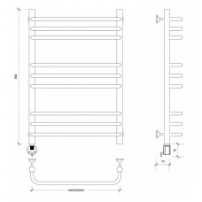 Полотенцесушитель электрический 870х432 ТЭН левый Secado Мерида 3 4603777453039