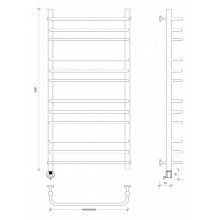 Полотенцесушитель электрический 1070х432 ТЭН левый Secado Мерида 3 4603777453077