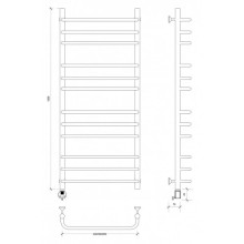 Полотенцесушитель электрический 1270х632 ТЭН левый Secado Мерида 3 4603777453138