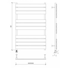 Полотенцесушитель электрический 870х430 ТЭН левый Secado Мормано 4673739253175