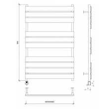Полотенцесушитель электрический 870х630 ТЭН левый Secado Мормано 4673739253199