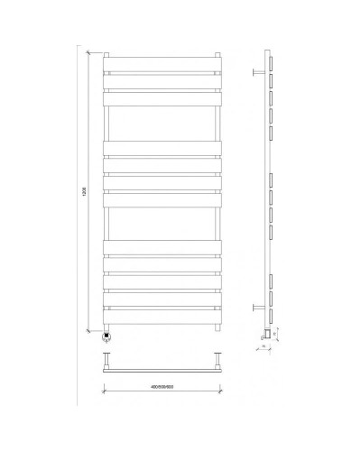 Полотенцесушитель электрический 1270х530 ТЭН левый Secado Мормано 4673739253243