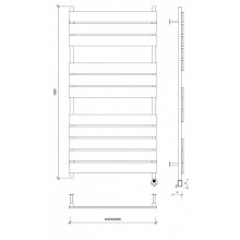 Полотенцесушитель электрический 1070х530 ТЭН правый Secado Мормано 4673739253304