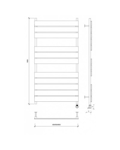 Полотенцесушитель электрический 1070х430 ТЭН правый Secado Мормано 4673739253298