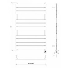 Полотенцесушитель электрический 870х630 ТЭН правый Secado Мормано 4673739253281