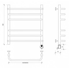 Полотенцесушитель электрический 670х632 ТЭН правый Secado Мерида 3 4603777453022