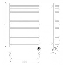 Полотенцесушитель электрический 870х632 ТЭН правый Secado Мерида 3 4603777453060