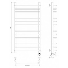 Полотенцесушитель электрический 1070х432 ТЭН правый Secado Мерида 3 4603777453084