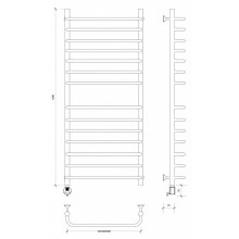 Полотенцесушитель электрический 1270х432 ТЭН левый Secado Мерида 4 4603777453237