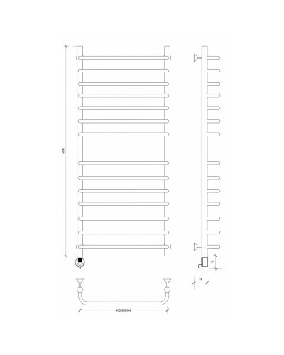 Полотенцесушитель электрический 1270х632 ТЭН левый Secado Мерида 4 4603777456252