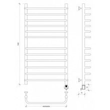 Полотенцесушитель электрический 1070х532 ТЭН правый Secado Мерида 4 4603759408828