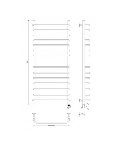 Полотенцесушитель электрический 1270х432 ТЭН правый Secado Мерида 4 4603777457693