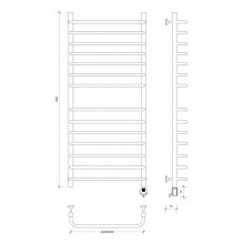 Полотенцесушитель электрический 1270х532 ТЭН правый Secado Мерида 4 4603759408835