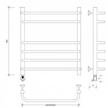 Полотенцесушитель электрический 670х432 ТЭН левый Secado Мерида 5 4603777453251