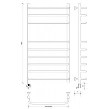 Полотенцесушитель электрический 1070х432 ТЭН левый Secado Мерида 5 4603777453336