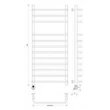 Полотенцесушитель электрический 1270х532 ТЭН левый Secado Мерида 5 4603759406213