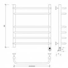 Полотенцесушитель электрический 670х532 ТЭН правый Secado Мерида 5 4603759408842