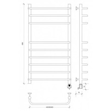 Полотенцесушитель электрический 1070х532 ТЭН правый Secado Мерида 5 4603759408866