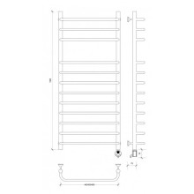 Полотенцесушитель электрический 1270х632 ТЭН правый Secado Мерида 5 4603777453404